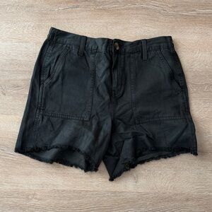 Aerie Black Frayed Hem Shorts